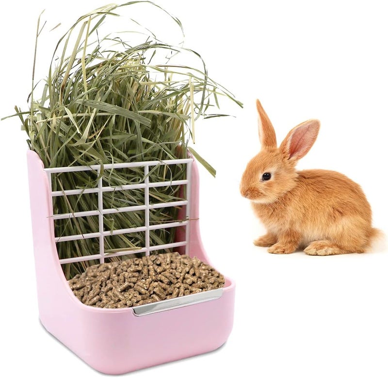 Litewoo Rabbit Hay Feeder Food Bowl Feeding Rack for Small Animal Guinea Pig Chinchilla Bunny Cage Accessories - Image 1